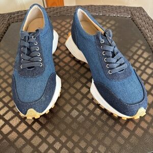 ALLORA Sport Blue Denim Lace Up Sneakers Size 40